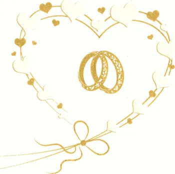 Pol-Mak Ubrousky MAKI L (20ks) Wedding Rings in Heart Gold (pearl effect) 545132