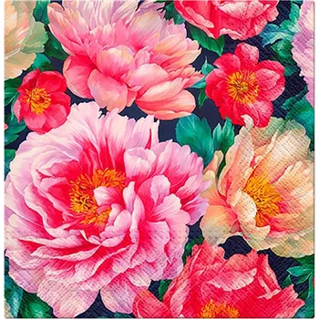 Papírový kapesník Paw Ubrousky PAW Dekor L (20ks) Peonies Bloom 295751