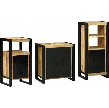 Koupelnový nábytek Sada koupelnového nábytku 3 ks Lite Recyklované dřevo