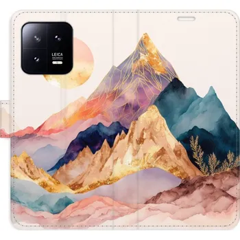 Pouzdro na mobilní telefon Flip pouzdro iSaprio - Xiaomi 13 - Beautiful Mountains - kapsičky na karty (Knížkový flip kryt, obal, pouzdro iSaprio na mobil Xiaomi 13 - Beautiful Mountains - 360° ochrana telefonu, přihrádka na karty a hotovost, funkce stojánku, pevná TPU vanička,)