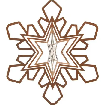 Vánoční dekorace závěs Vločka zlatá vánoční plech. 7,8x8cm 1909E-325.SS6 8885950 UNIPAP