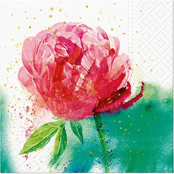 Papírový kapesník Ubrousky TaT 33x33cm Peony Watercolor 542407