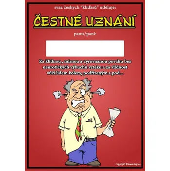 Žertovný předmět Čestné uznání Svaz kliďasů 607851
