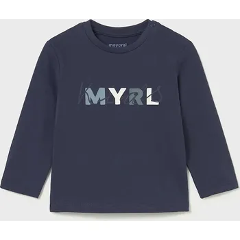 Dívčí tričko Bavlněné tričko s dlouhým rukávem Mayoral 108.3D.Baby.9BYA námořnická modř 59X, vel. 92