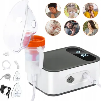 Inhalátor INHALÁTOR NEBULIZÁTOR PRO DĚTI I DOSPĚLÉ 2 MASKY PÍSTOVÝ TICHÝ LEHKÝ