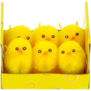 Velikonoční dekorace UNIPAP velikonoční kuřátko set 6ks, 3cm, plastová krabička 2221467 162642