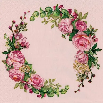 Papírový kapesník Pol-Mak Ubrousky MAKI L (20ks) Wedding Watercolour Wreath 360456