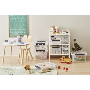 Archivační box SMARTSTORE Úložný box Classic 35, průhledný, plast, 31 l, černé úchytky, kolečka, SMARTSTORE 3541070 223783