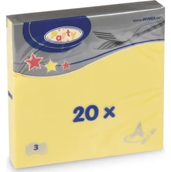 Papírový kapesník UNIPAP Wimex papírové ubrousky žluté 3-vrstvé 33 cm x 33 cm 20 ks 31922