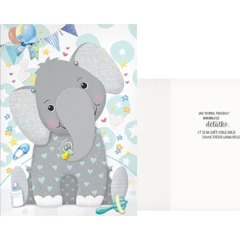 UNIPAP přání k narození miminka CN-819 PRANI_H_C0420 302291