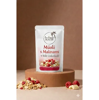 Sušená potravina Müsli s Malinami v bílé čokoládě 300 g LES FRUITS DU PARADIS
