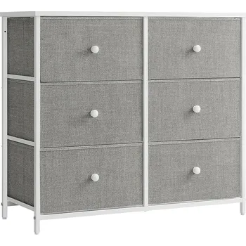 Komoda Komoda se zásuvkovými boxy HESTO 80x71 cm, bílá/šedá