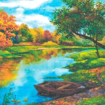 Papírový kapesník Paw Ubrousky PAW Dekor L (20ks) Whatercolor River 295734