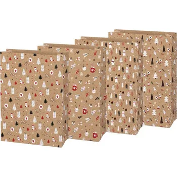 UNIPAP sáček papírový vánoční KRAFT 2 26x36x12cm mix 5252738 396531