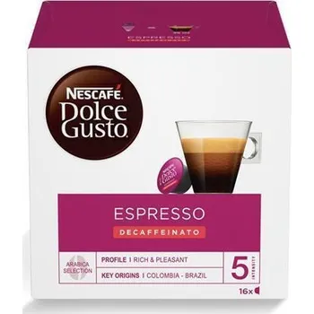 Káva NESCAFE Kapsle do kávovaru, 16 ks, NESCAFÉ Dolce Gusto Espresso, bezkofeinu 144403