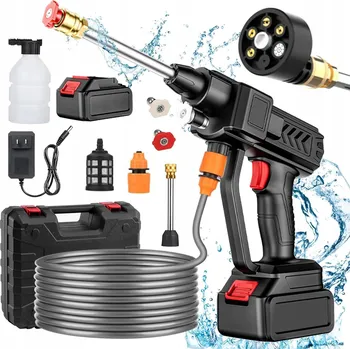 Vysokotlaký čistič AKUMULÁTOROVÁ MYČKA 650W BEZDRÁTOVÁ 2X BATERIE NA AUTO A ZAHRADU