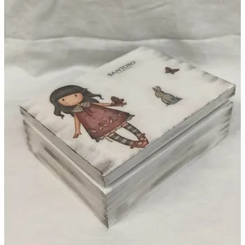 Dárková krabička Dřevěná krabička - 6 přihrádek - Santoro