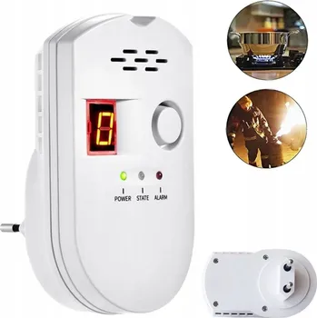 Bezpečnostní detektor DETEKTOR VÝBUŠNÝCH PLYNŮ LPG LNG METAN PROPAN BUTAN ALARM S KABELEM