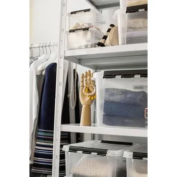 Archivační box SMARTSTORE Úložný box Classic 2, průhledný, plast, 2 l, černé úchytky, SMARTSTORE 3521070 223765