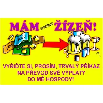 Žertovný předmět Průkaz Mám strašnou žízeň
