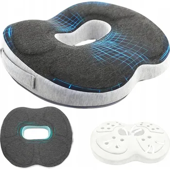 Polštář Ortopedický polštář na sezení s otvorem, kulatý, na židli nebo do křesla