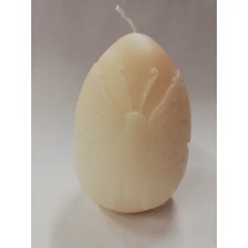 Svíčka Svíčka vonná z parafínového vosku - Vejce s motýlem bílé - jasmín