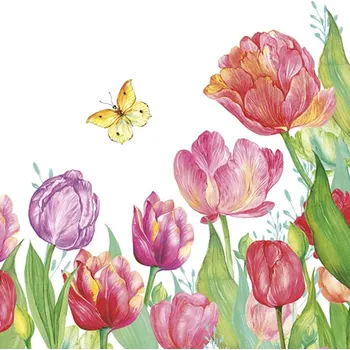 Papírový kapesník Pol-Mak Ubrousky DAISY L (20ks) Watercolor Tulips 545536