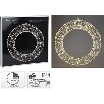 Vánoce Vánoční dekorace - svítící kruh 50 cm, 720x mikro LED, bílá teplá 524455