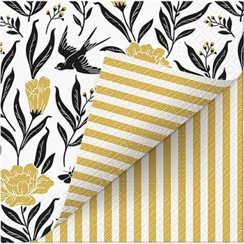 Papírový kapesník Paw Ubrousky PAW L 33x33cm Double Design Time Swallow Boho 489188