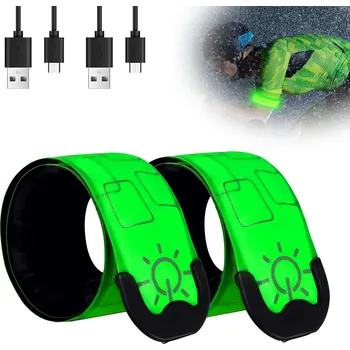 2x LED REFLEXNÍ PÁSKA NA RUKU RAMENO PRO BĚHÁNÍ NA KOLO VODĚODOLNÁ USB