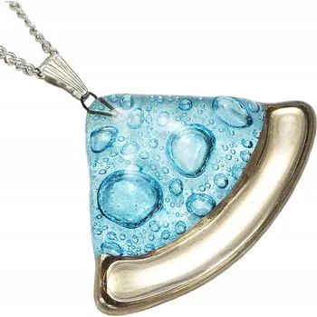 Náhrdelník Tyrkysový náhrdelník výseč, ruční výroba, zdobený platinou