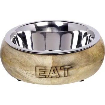 Miska pro psa Nobby nerezová miska v dřevěném pouzdře 1,5l / 23cm