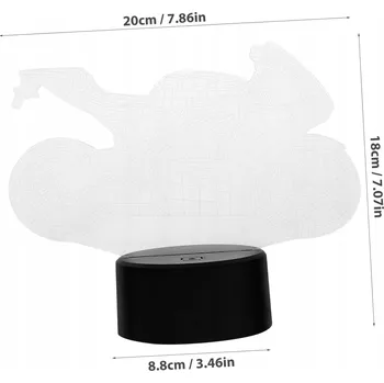 Lampička Noční optická lampa Iluze Motocykl 3D LED lampa Měnící barvu