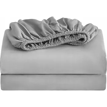 Prostěradlo Prostěradlo s gumou bavlna jersey 160x200 cm, světle šedá barva