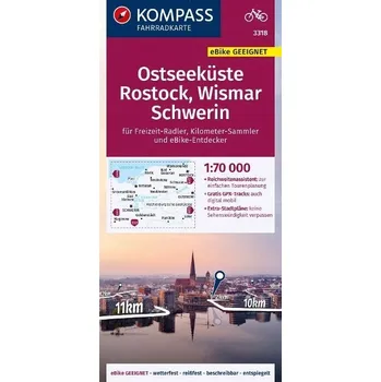 ROSTOCK - WISMAR - SCHWERIN wodoodporna mapa rowerowa 1:70 000 KOMPASS 2022 Kolektiv autorů