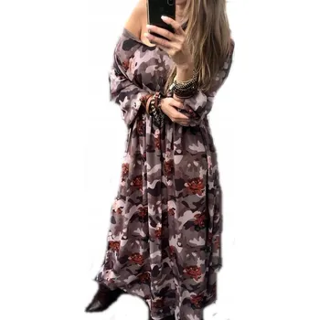 Dámské šaty Šaty maskáčový dlouhá volná maxi BY O LA LA 38 M