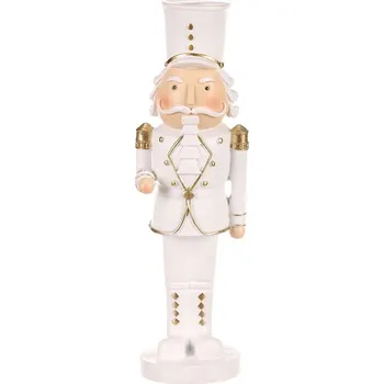 Vánoční dekorace Autronic Dekorační figurka voják v bílé/zlaté uniformě 24,5 cm