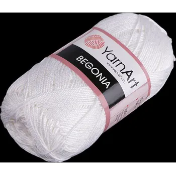 Příze Bavlněná pletací příze Begonia 50 g Varianta: 1 (003) bílá mléčná, Balení: 1 ks