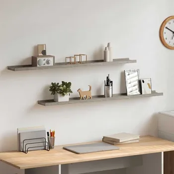 police vidaXL Nástěnné police 2 ks 100 x 9 x 3 cm [326665] Barva: Betonová šedá