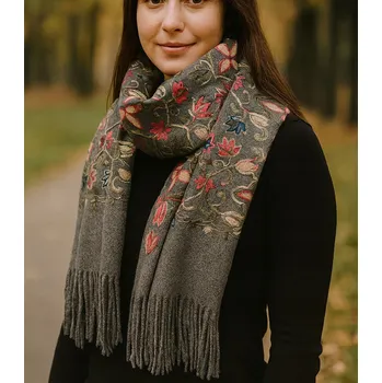 Šála Agrafka šála šedá 180 cm - žena