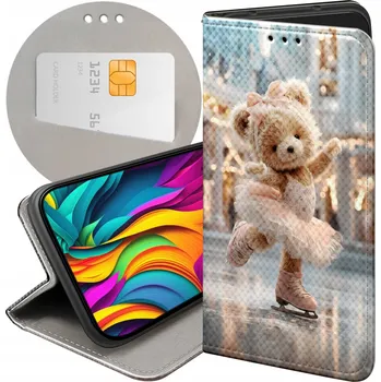 Pouzdro na mobilní telefon Flipové pouzdro Hello Case vícebarevné kožené s potiskem medvídci