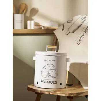 Dóza na potraviny Sinsay - Nerezová dóza na brambory s víčkem - bílá - 240HO-00X - 240HO-00X-ONE