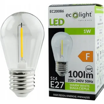 Žárovka Ecolight LED E27 1W 220-240V 100lm 2700K