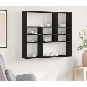 police vidaXL Nástěnná police 90x16x78 cm [802942] Barva: Černý dub