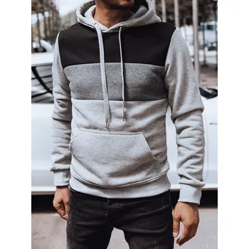 Pánská móda Pánská mikina s kapucí BX5814 Barva: Světle Šedá, Velikost: XL