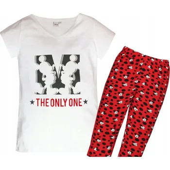 Dámské pyžamo Dámské myšák Mickey s krátkým rukávem a 3/4 bavlněnými kalhotami BAVLNA Mouse, velikost 36