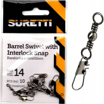 Špendlík s obratlíkem suretti Obratlík s karabinkou Interlock, #8 14 kg