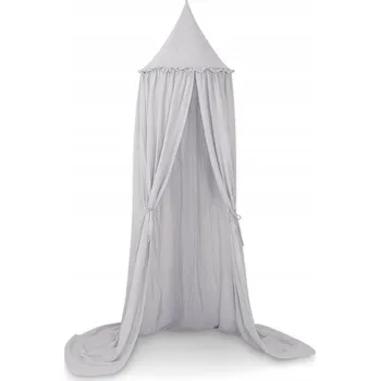 Nebesa nad postýlku MUŠELÍNOVÝ baldachýn závěsný - šedý