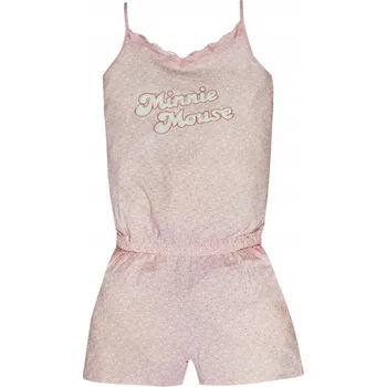 Dámské pyžamo Minnie Mouse DÁMSKÉ PYŽAMO RŮŽOVÉ OVERAL BEZ RUKÁVŮ BAVLNA 36 S