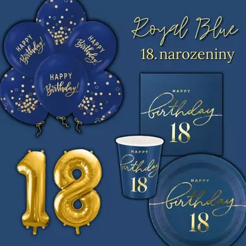 Party dekorace Dekorační sada 18. narozeniny Royal Blue